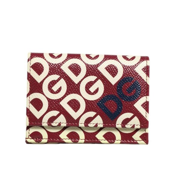 Pre Loved dolce & gabbana AllOver Logo Print Wallet Women Burgundy Wallets